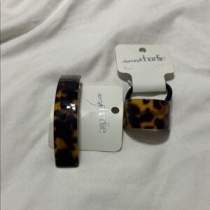 Charming Charlie Faux Tortoise Shell Hair Clip and Band Set
